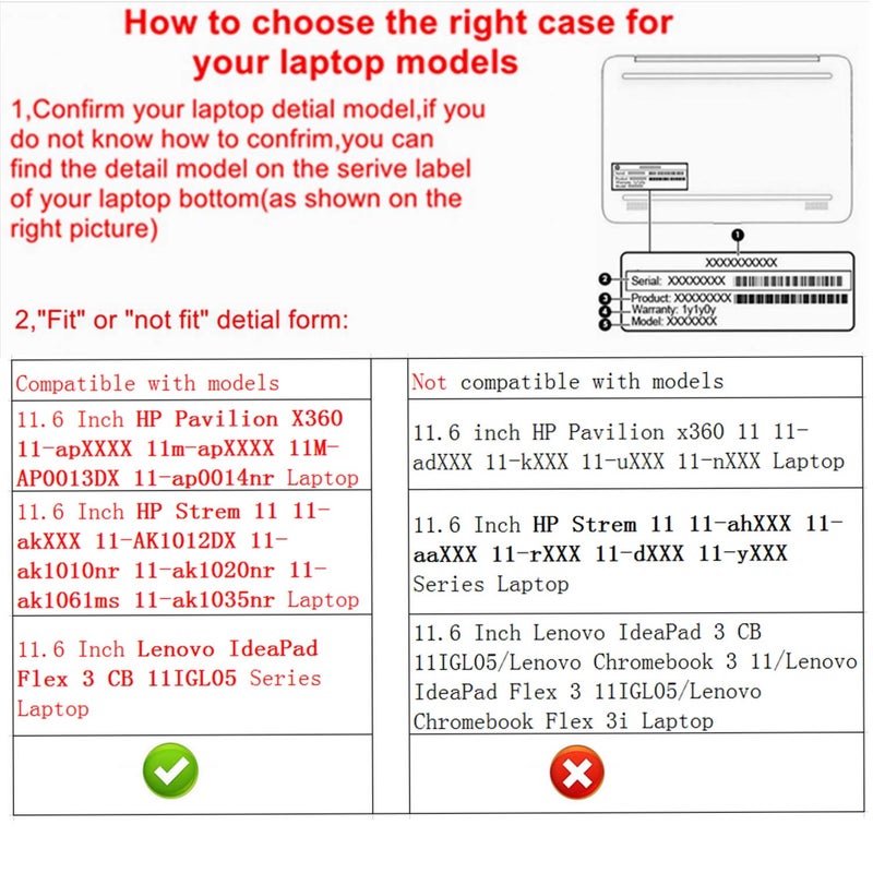 Alapmk Protective Case for Surface Laptop SE 11.6" &case for HP Pavilion X360 11-apXXXX 11M-AP0013DX/ Stream 11 11-akXXX 11-AK1012DX & ASUS L210 [Not fit Pavilion x360 11M-adXXX],Galaxy - Image 3